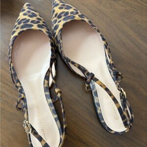 Gianvito Rossi Leopard Print Slingback Flats